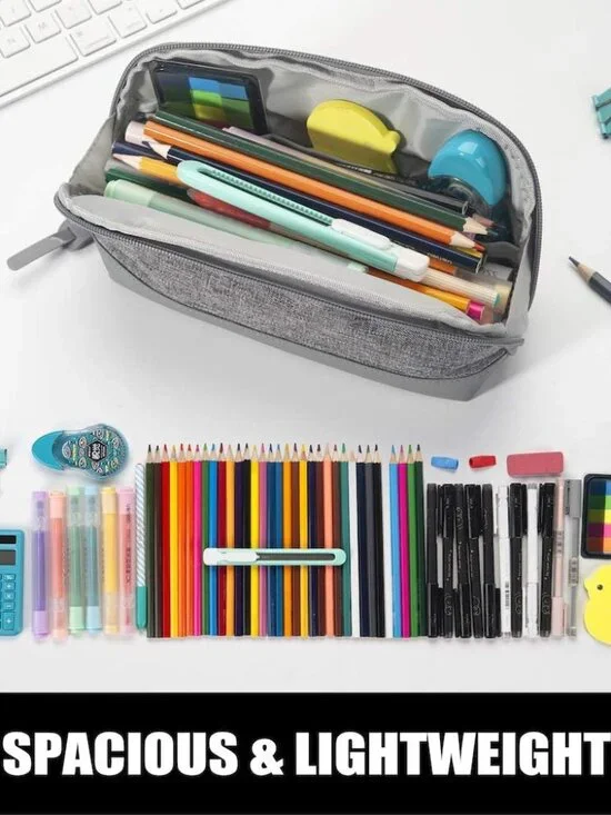 Wide-Opening Pencil Pen Case, Lightweight & Spacious Pencil Bag Pouch Box Organi - Picture 3 of 6